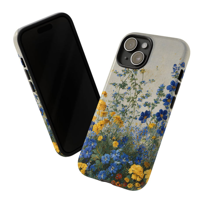 Blauwe en Gele Wilde Bloemen