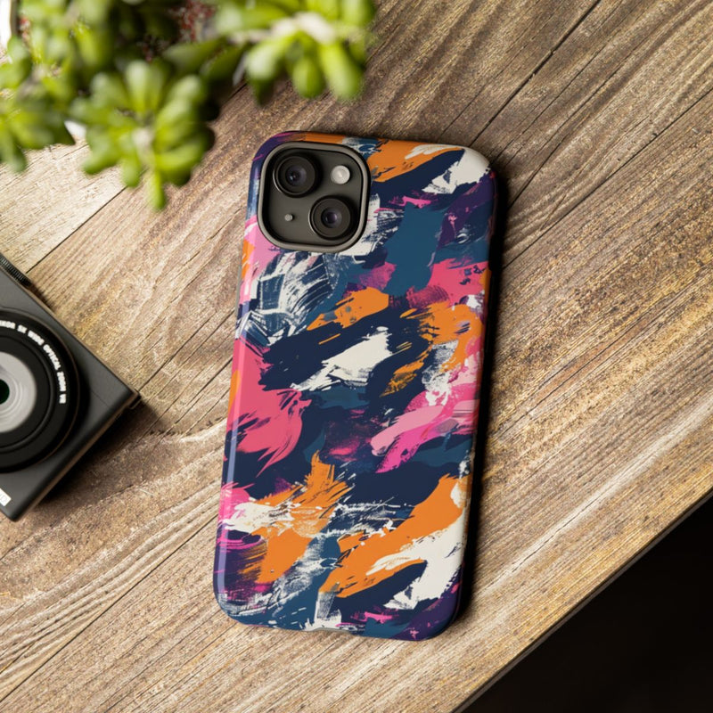 Kleurrijk Abstract Penseelstrepenpatroon