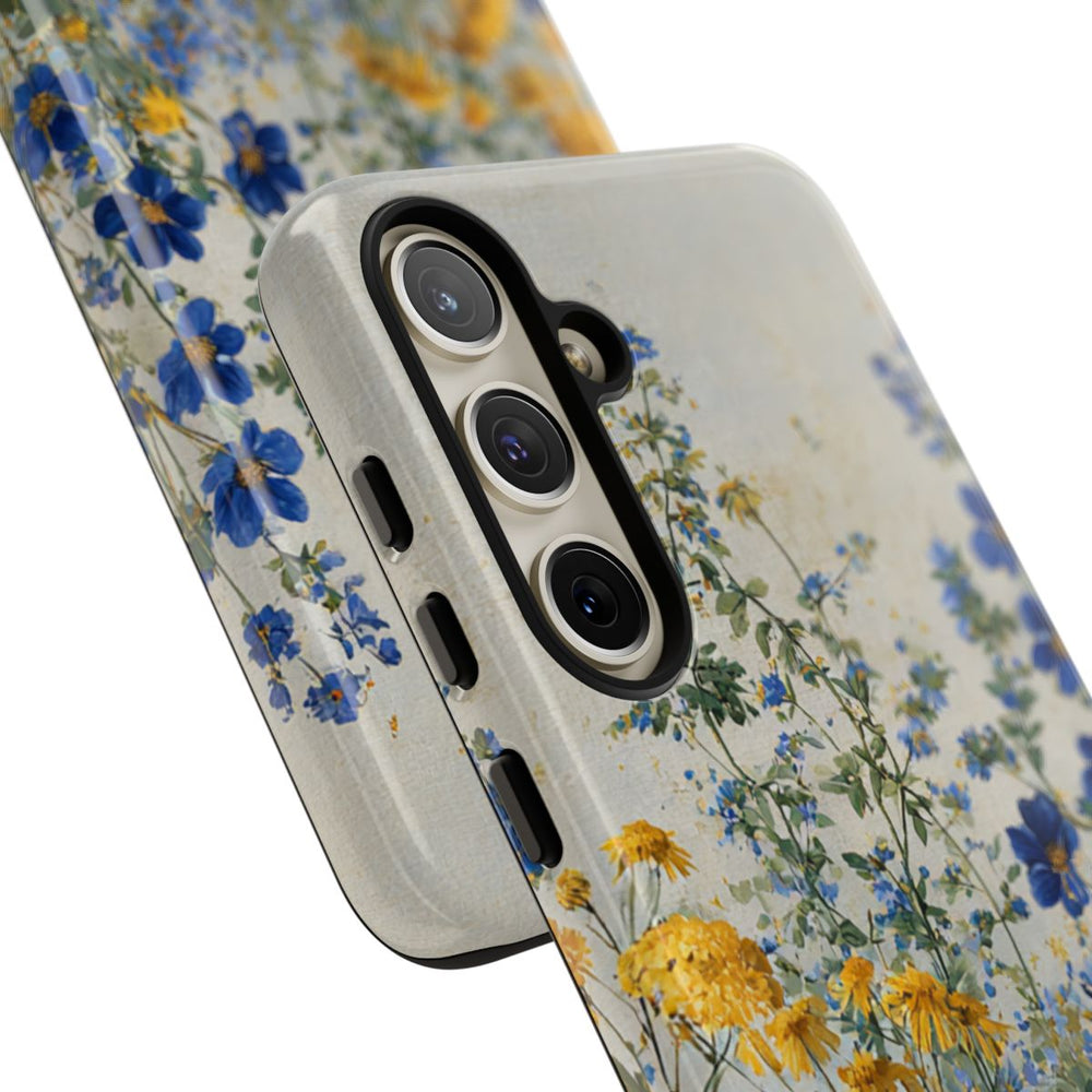 Blauwe en Gele Wilde Bloemen