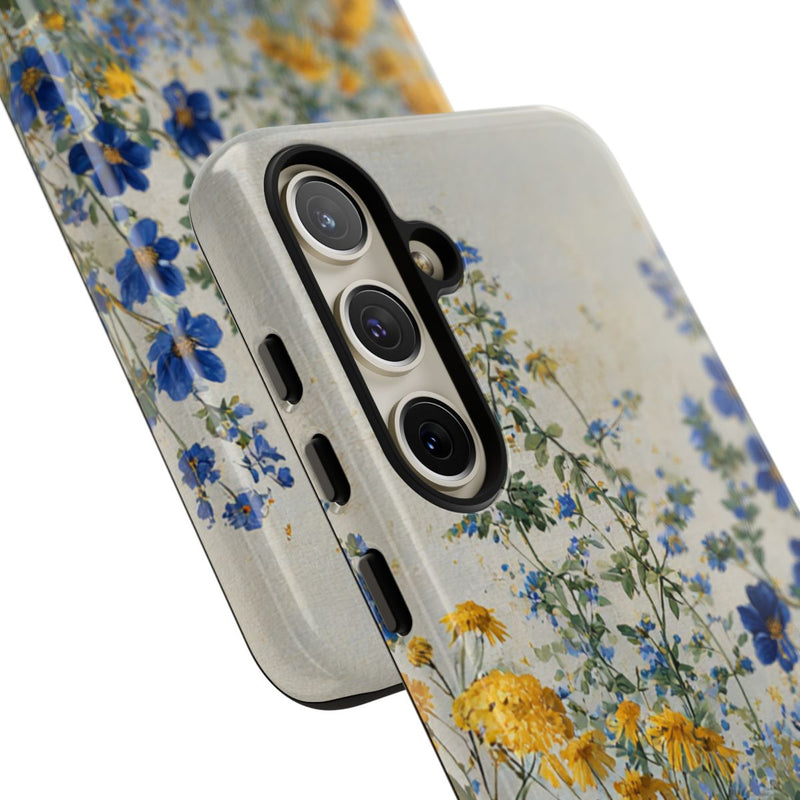 Blauwe en Gele Wilde Bloemen