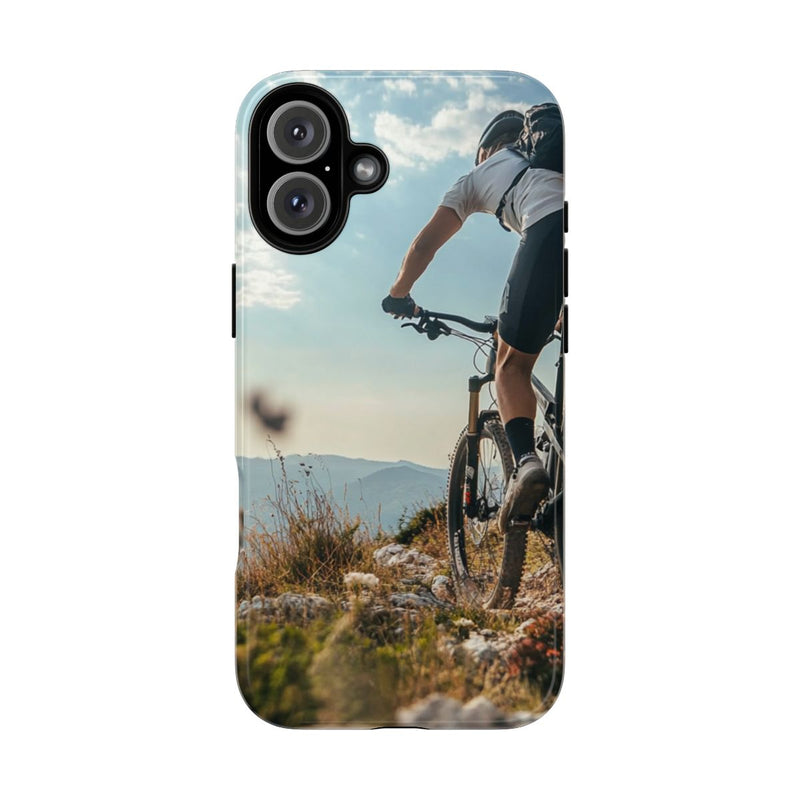 Mountainbiker op Rotsachtig Pad