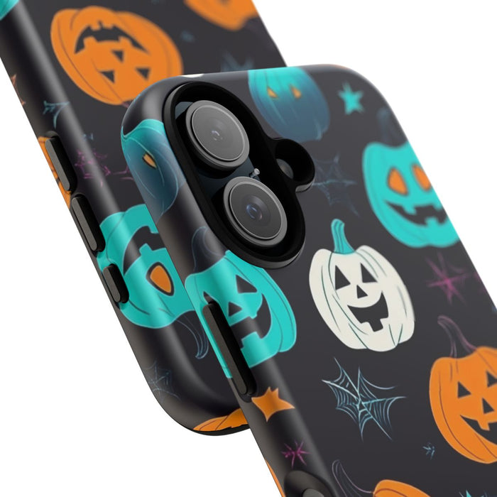 Vrolijk Gekleurde Halloween Pompoenen Patroon