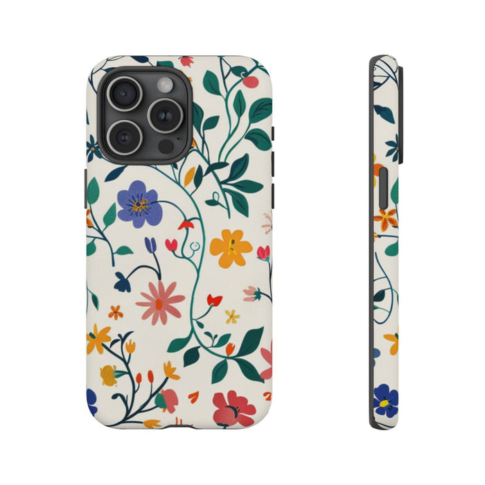 Kleurrijk Bloemenpatroon met Klimop