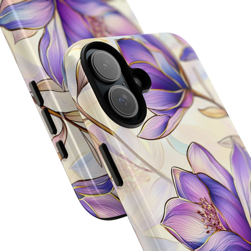 Paarse Magnolia's met Bloemenpatroon