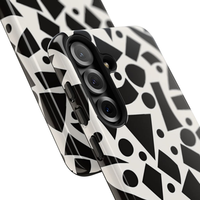Zwart-Wit Geometrisch Abstract Patroon