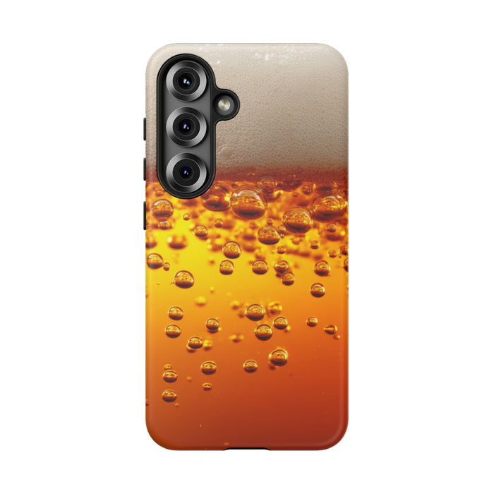 Amberkleurige Bierbellen van Dichtbij