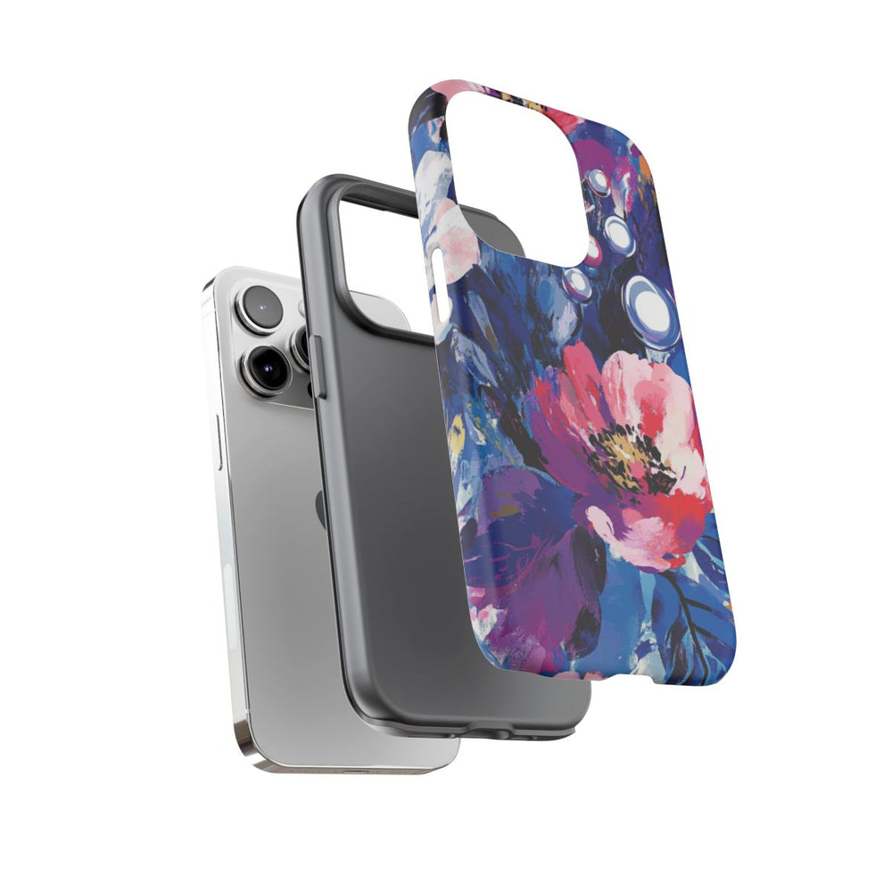 Abstracte Bloemenimpressie met Parelaccenten