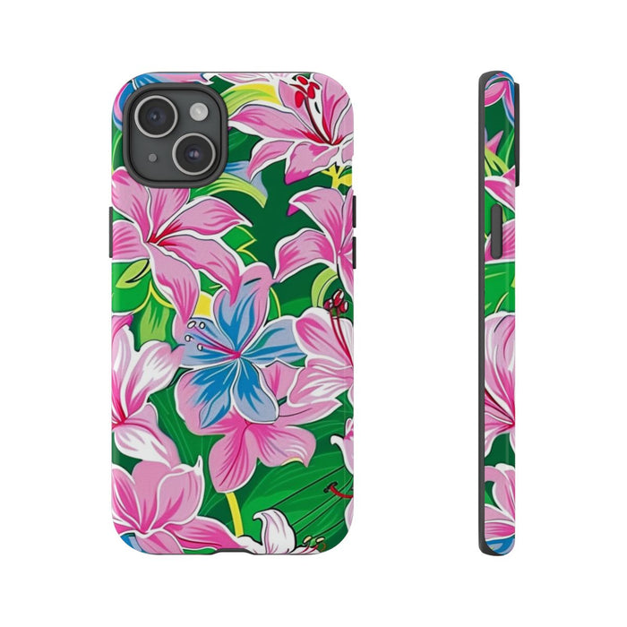 Roze en Blauwe Bloemenprint