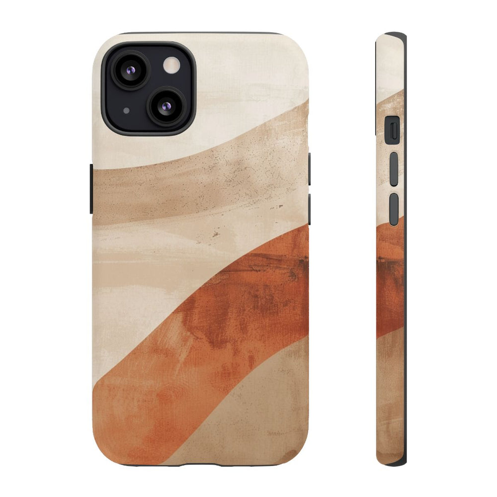 Abstracte Gebogen Terracotta- en Beigevormen