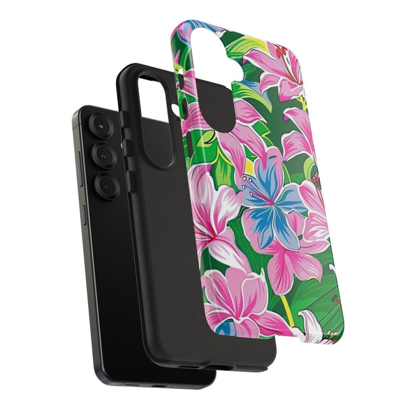 Roze en Blauwe Bloemenprint