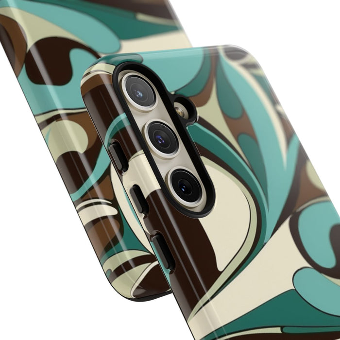 Abstracte Swirl in Teal en Bruin