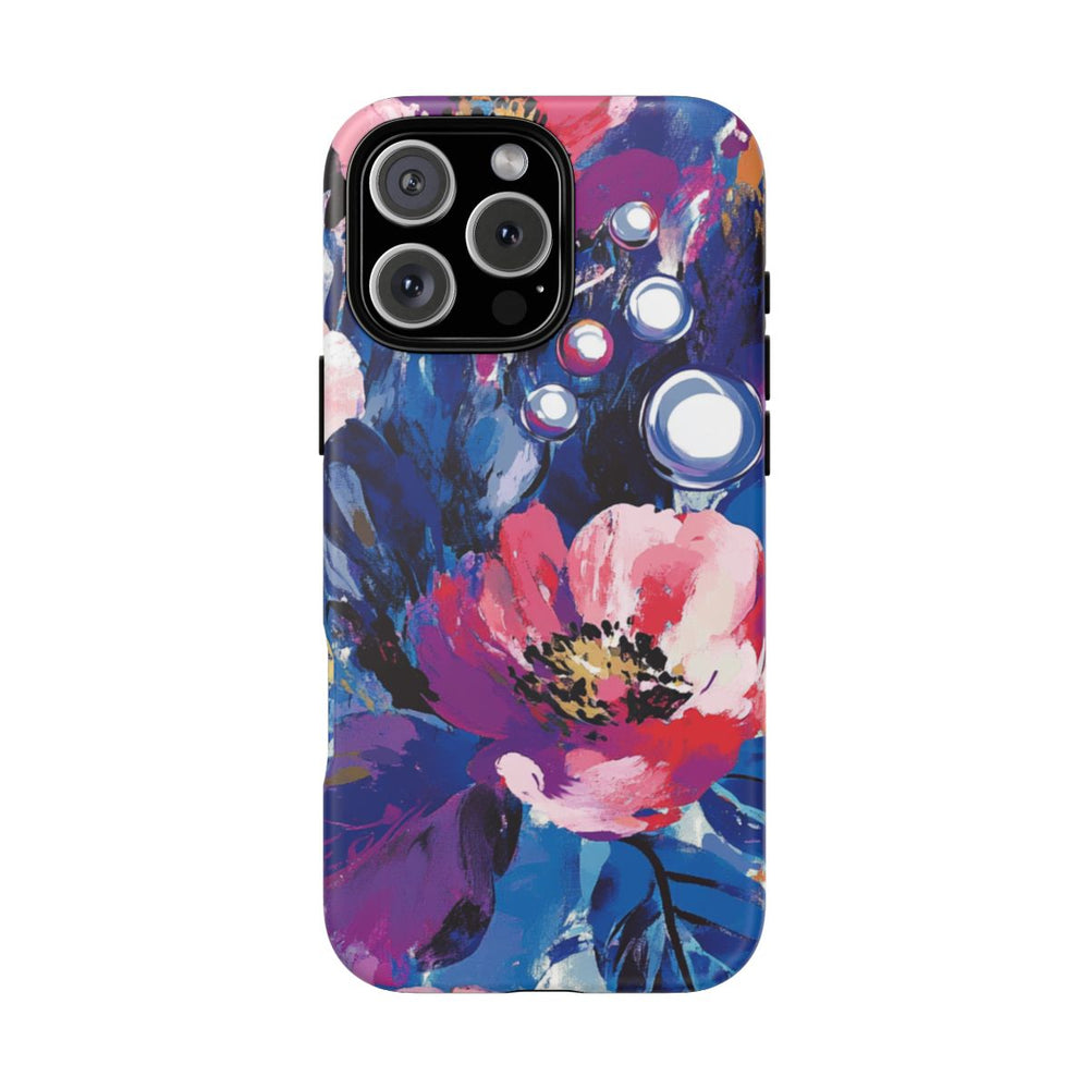 Kleurrijk Abstract Bloemenpatroon met Parelaccenten