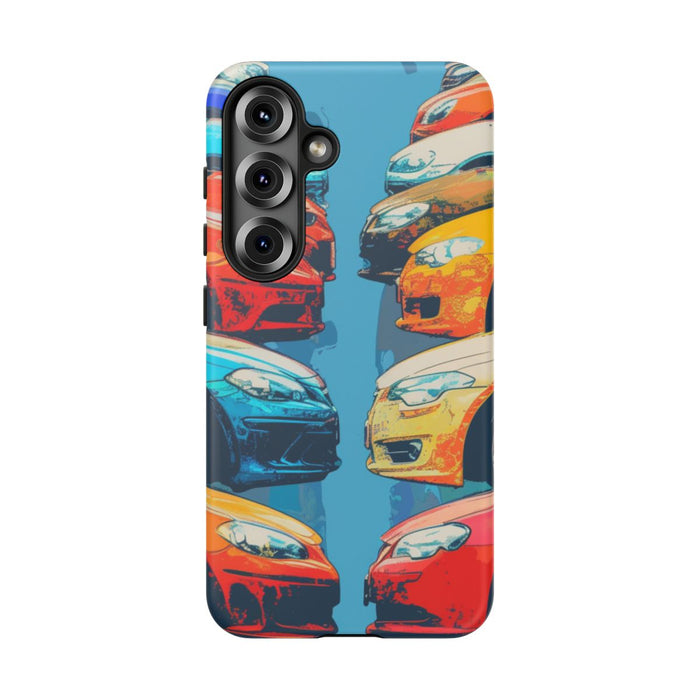 Kleurrijke Moderne Auto's in Lijntekening