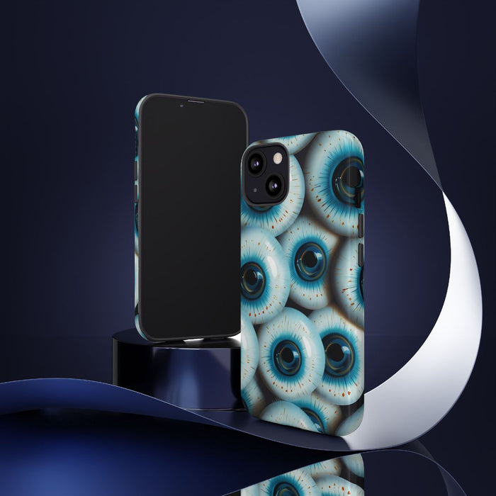 Glanzend Hoesje met Blauw Oogpatroon