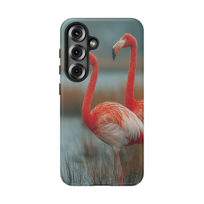Roze Flamingo's in Moeras