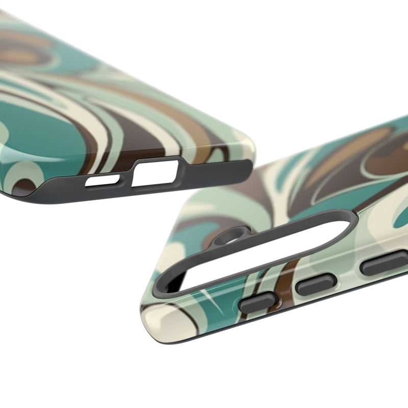 Abstracte Swirl in Teal en Bruin