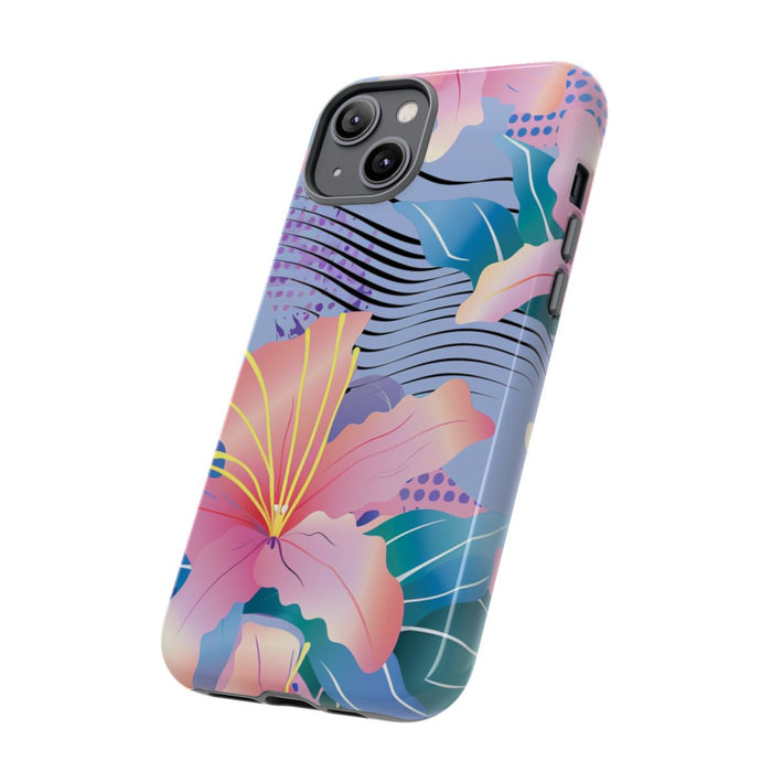 Roze Bloemenpatroon met Abstracte Accenten