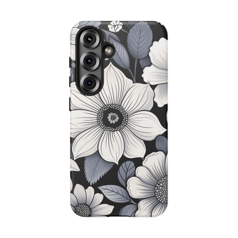Zwart-Wit Bloemenpatroon