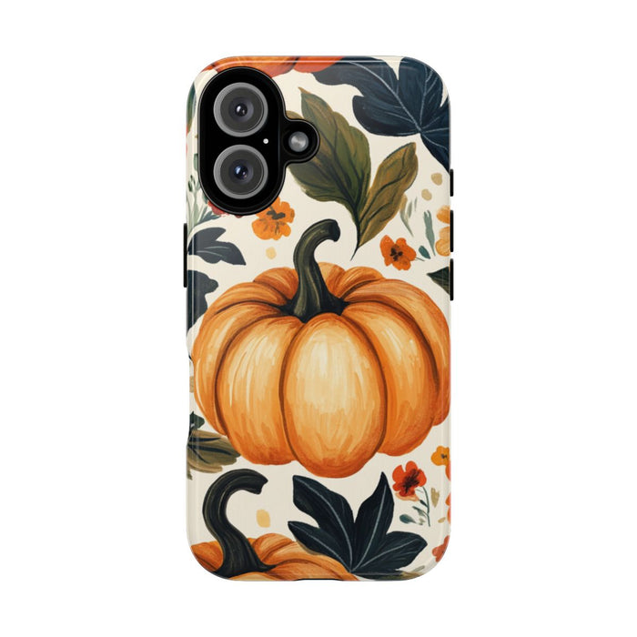 Herfst Pompoen en Bloemenpatroon