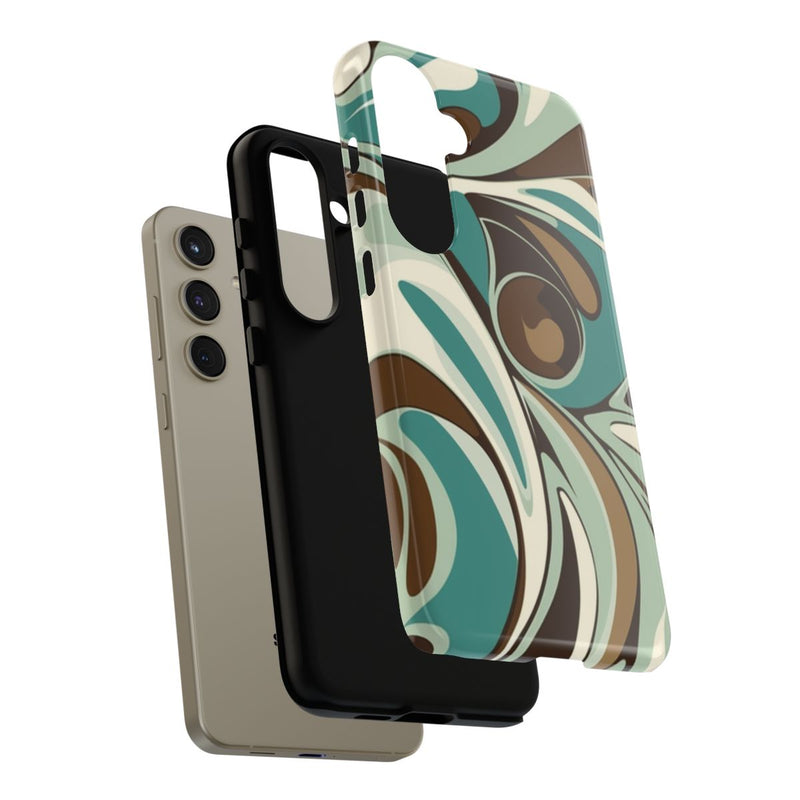 Abstracte Swirl in Teal en Bruin