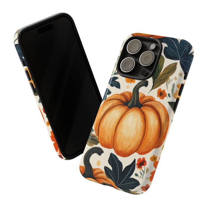 Herfst Pompoen en Bloemenpatroon