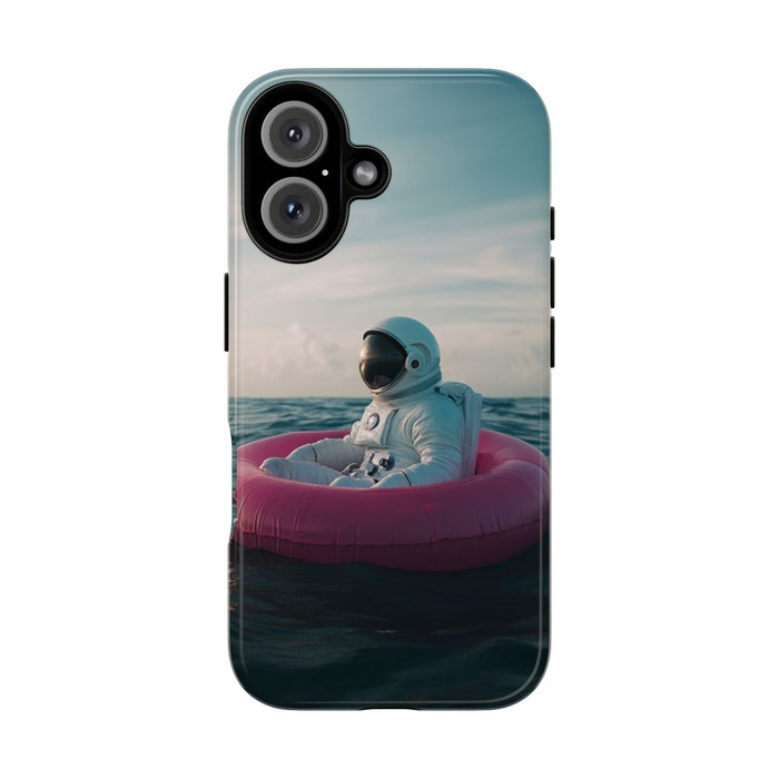 Astronaut op Roze Zwemband