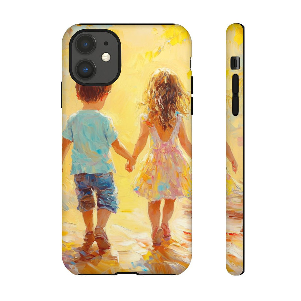 Kinderen Hand in Hand in Kleurrijk Licht