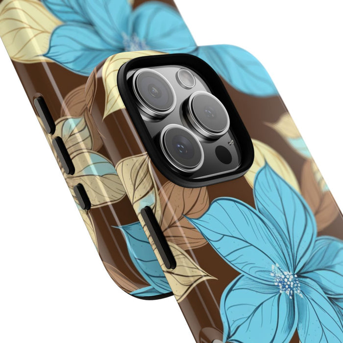 Turquoise en Beige Bloemenpatroon
