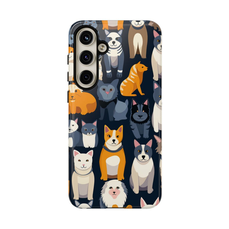 Kleurrijk Katten- en Hondenpatroon in Aantrekkelijke Kleuren