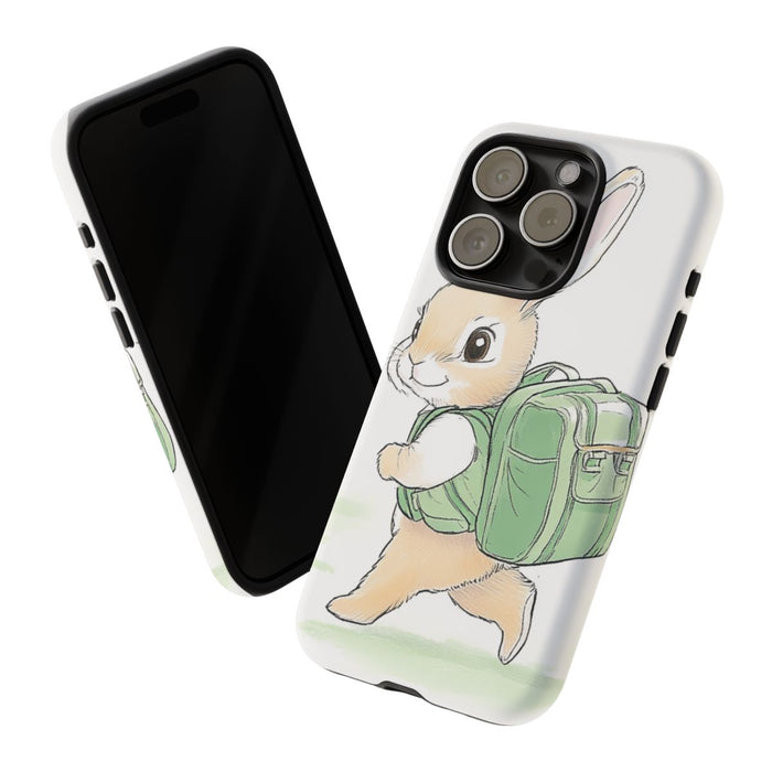 Schattig Konijntje met Groene Rugzak Illustratie