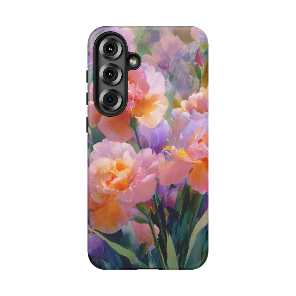 Roze Pioenen en Paarse Irissen Bloemenkunst