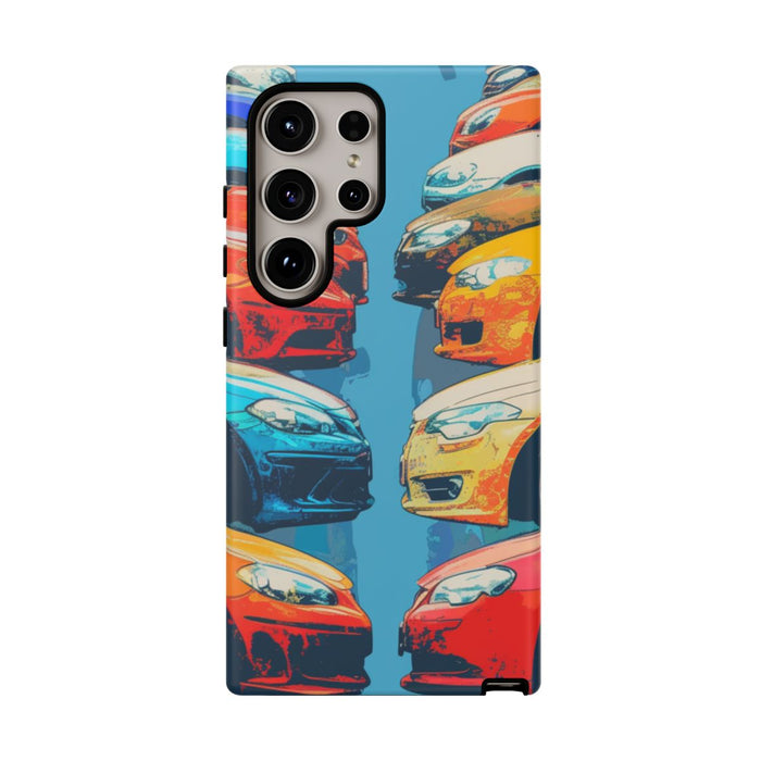 Kleurrijke Moderne Auto's in Lijntekening