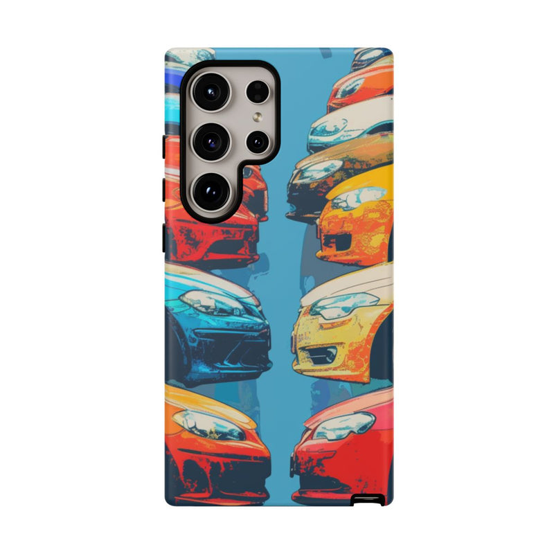 Kleurrijke Moderne Auto's in Lijntekening