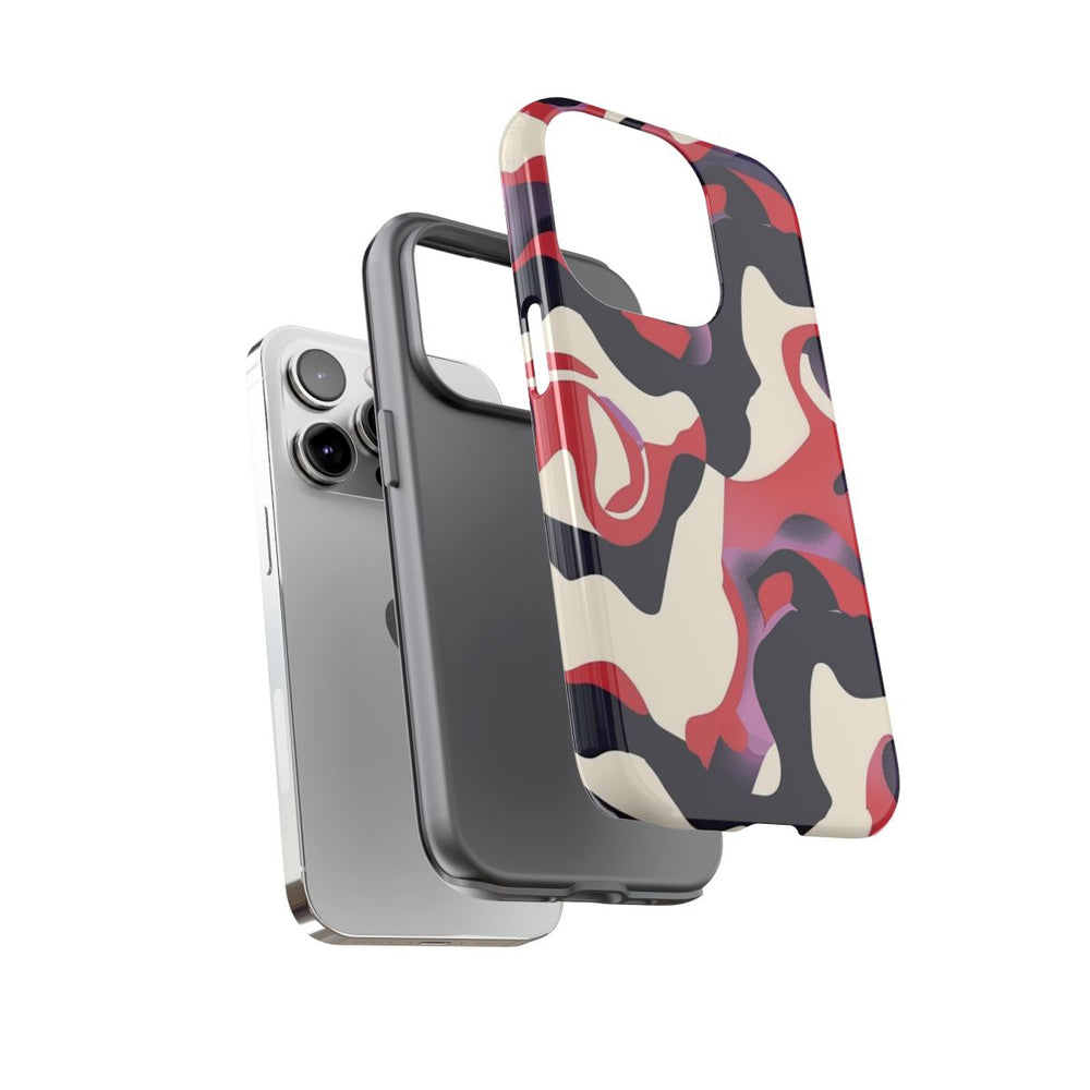 Abstract Rood-Zwart-Crème Patroon