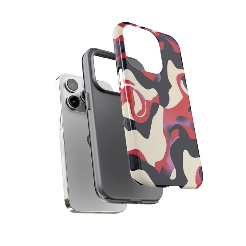 Abstract Rood-Zwart-Crème Patroon