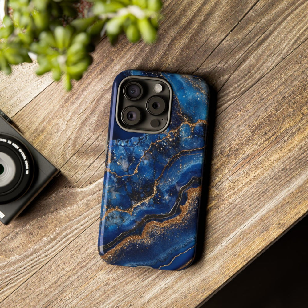 Blauw-Goud Geodepatroon
