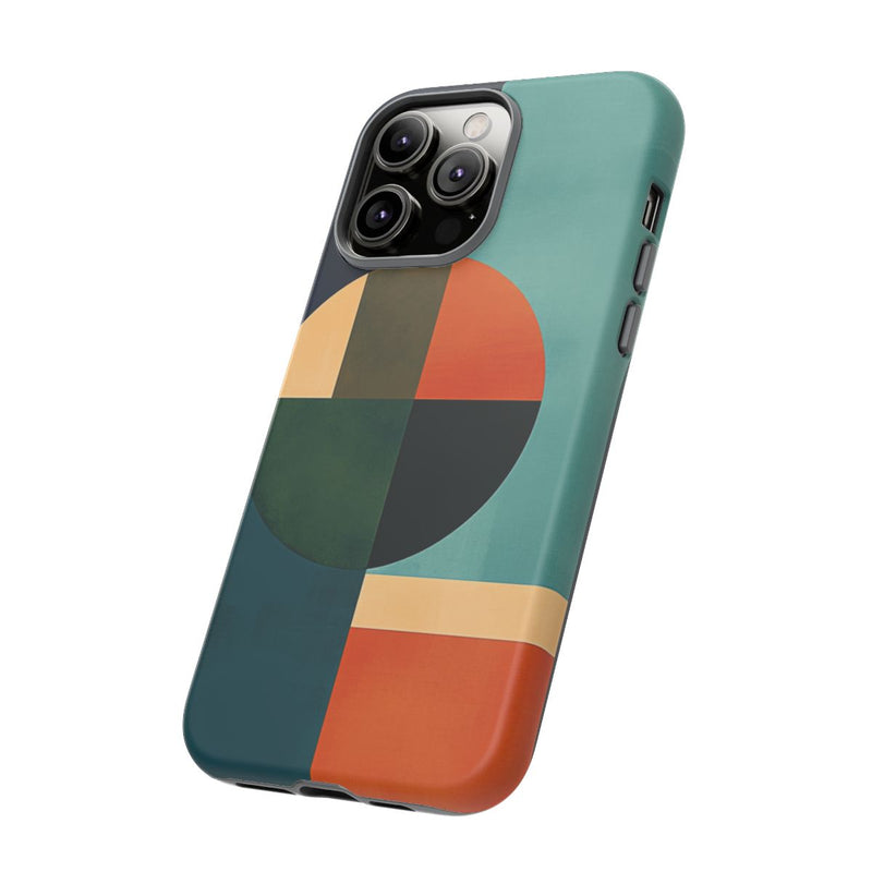 Geometrische Abstracte Vormen in Blauw en Oranje