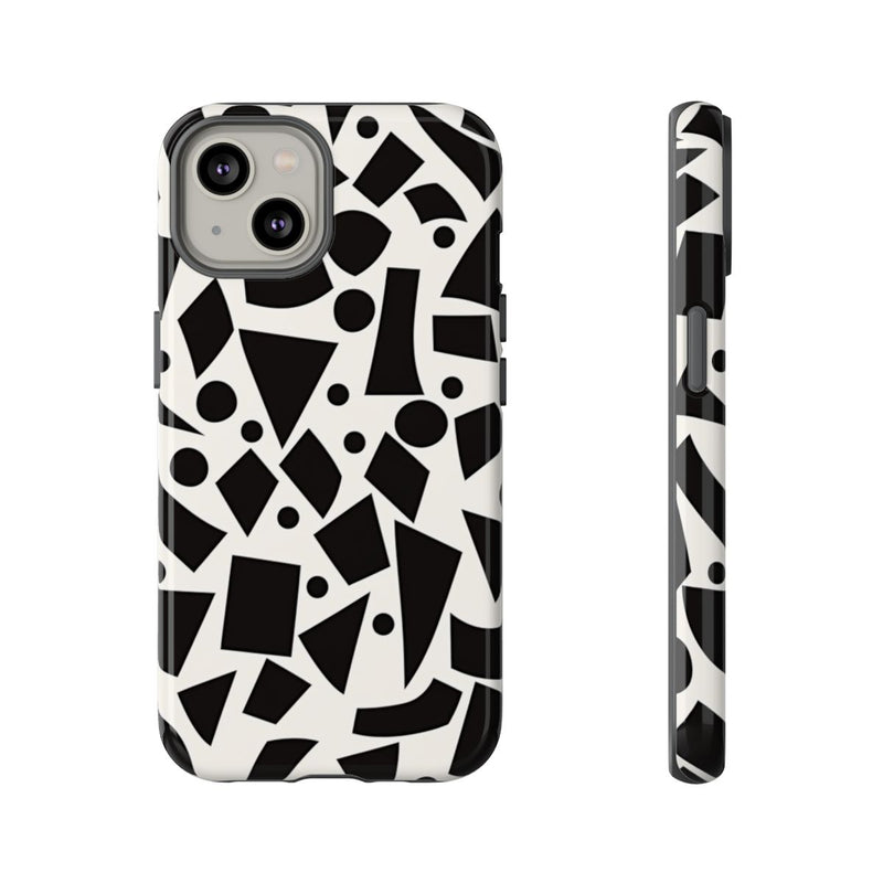 Zwart-Wit Geometrisch Abstract Patroon