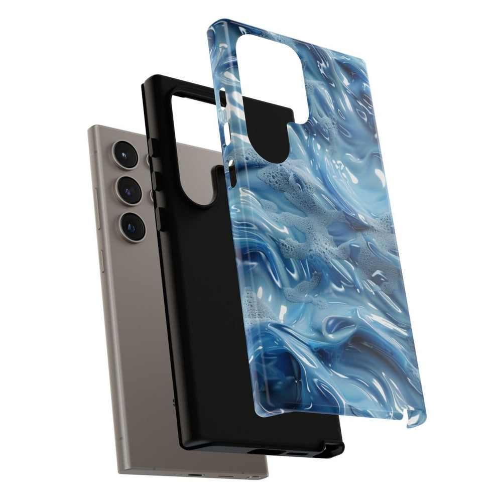Blauw Abstract Golvend Patroon
