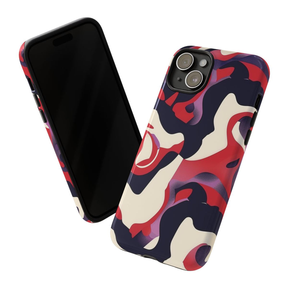 Abstract Rood-Zwart-Crème Patroon