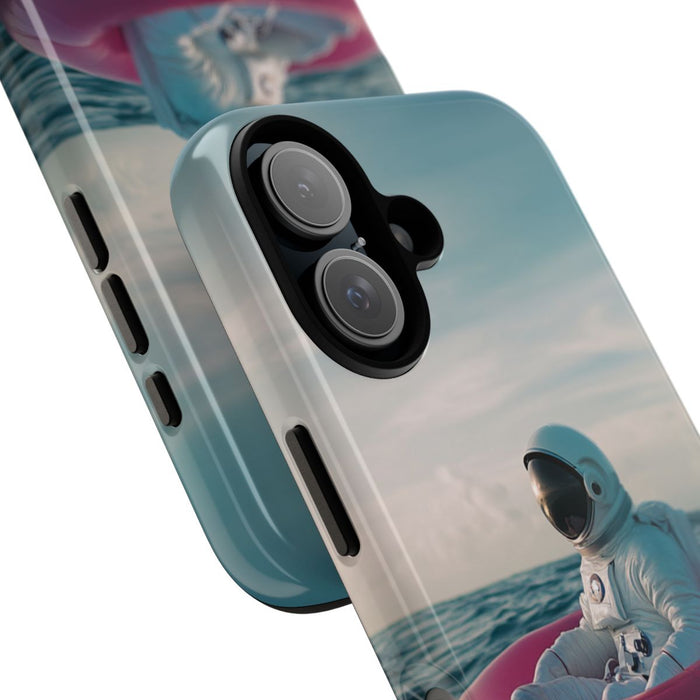 Astronaut op Roze Zwemband