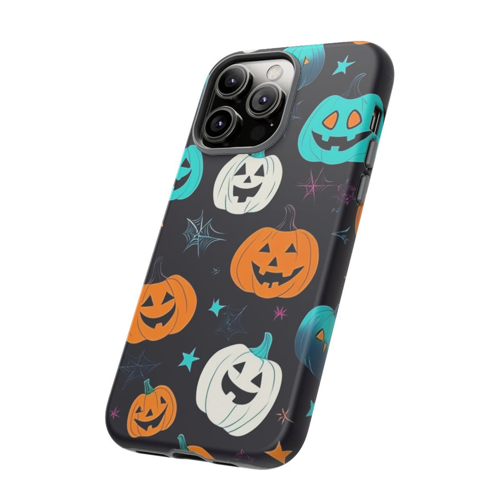 Vrolijk Gekleurde Halloween Pompoenen Patroon