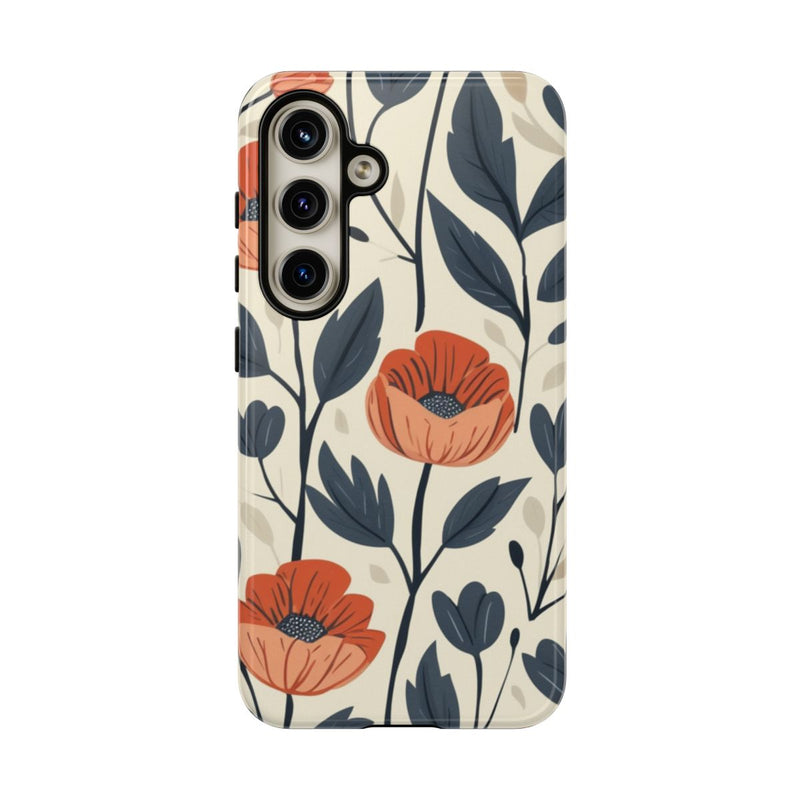 Oranje en Blauwe Bloemenpatroon