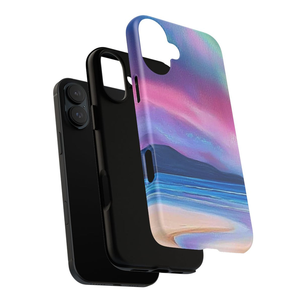 Noorderlicht Boven Rotsachtige Kust en Strand