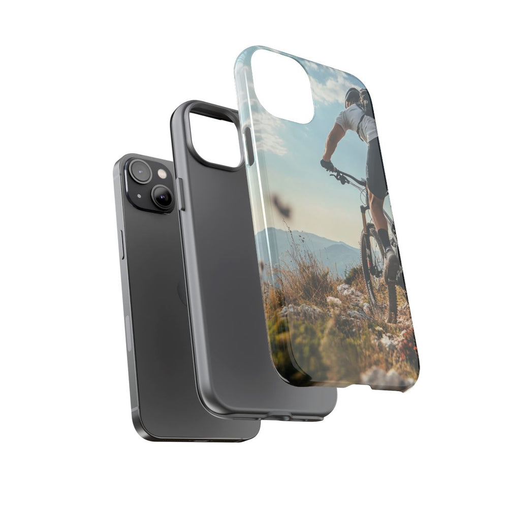 Mountainbiker op Rotsachtig Pad