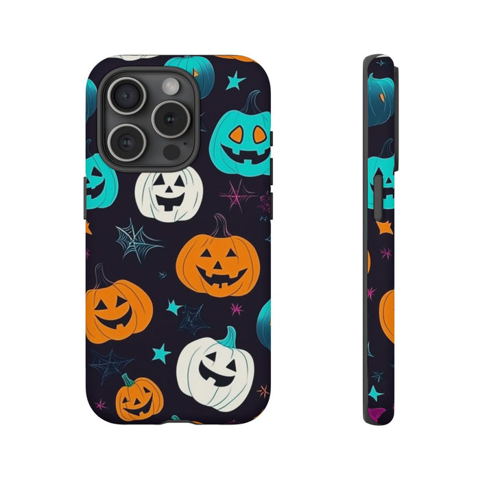 Vrolijk Gekleurde Halloween Pompoenen Patroon
