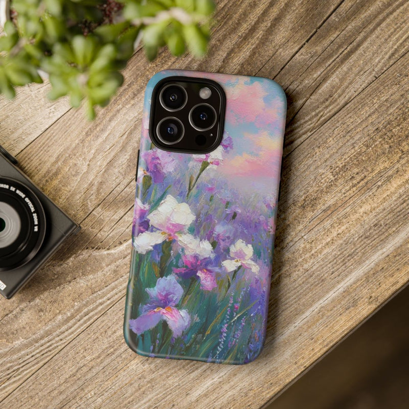Pastelkleurige Irisbloemen Schildering