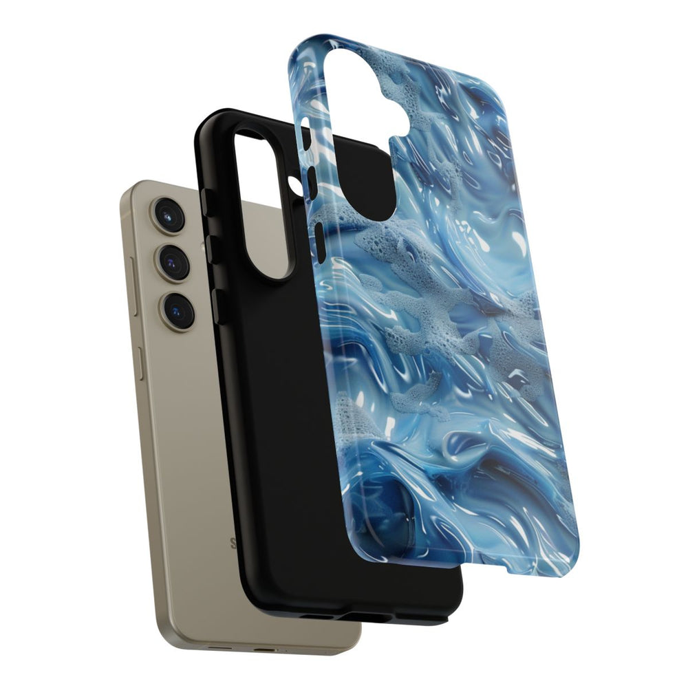 Blauw Abstract Golvend Patroon