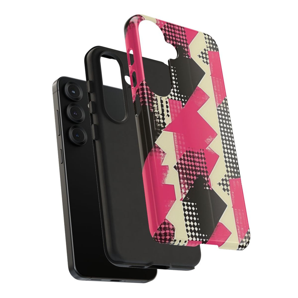 Roze en Zwart Abstract Geometrisch Patroon