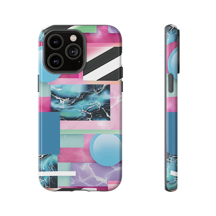 Abstract Geometrisch Patroon in Roze en Blauw